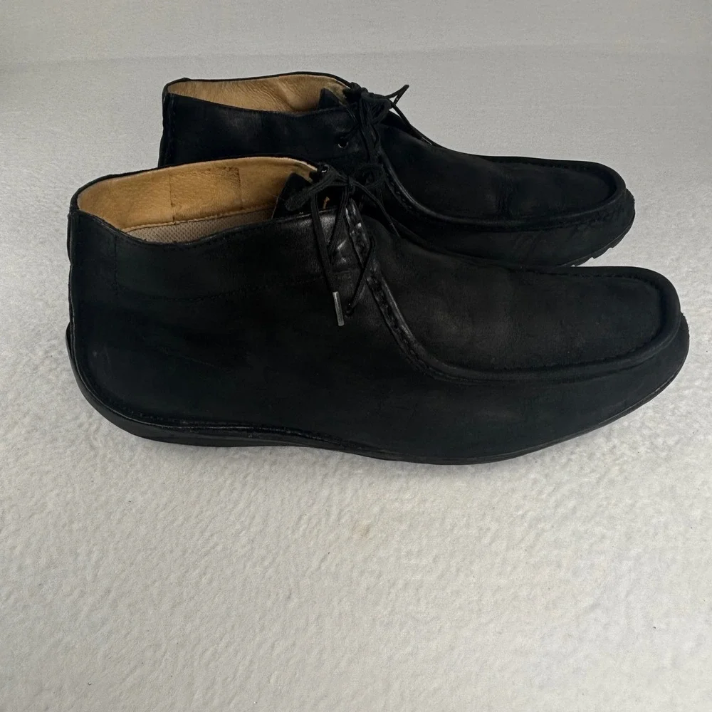 J. Shoes Black Chukka Boots Leather Nubuck Wallabee Men Sz 12 UK 11 EUR‎ 45.5